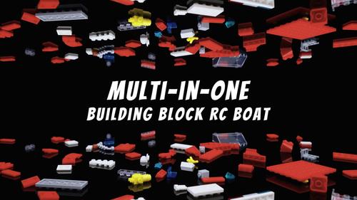 V703 Motorboat DIY Building Block RC Boat 2.4Ghz RC Racing Boat 20km/h Block Toys STEM