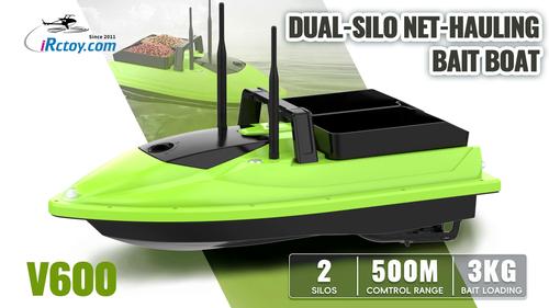 Flytec V600 Dual Compartment Dual Antenna Unhooking and Bait Delivery Smart Bait Boat Remote Control